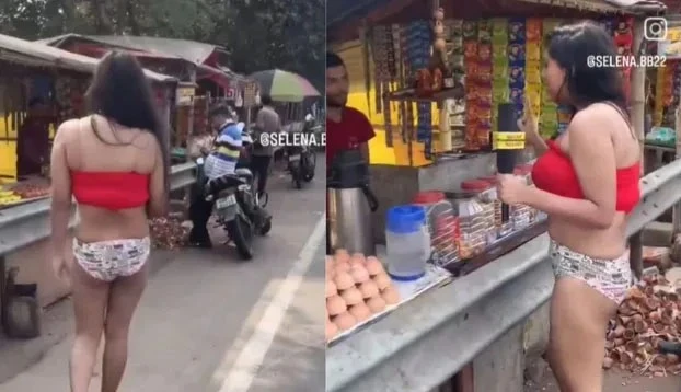 कोलकाता की मॉडल हेमोश्रि भद्रा पब्लिक प्लेस में व्लॉगिंग करती हुईं, विवादित कपड़ों में नजर आईं।