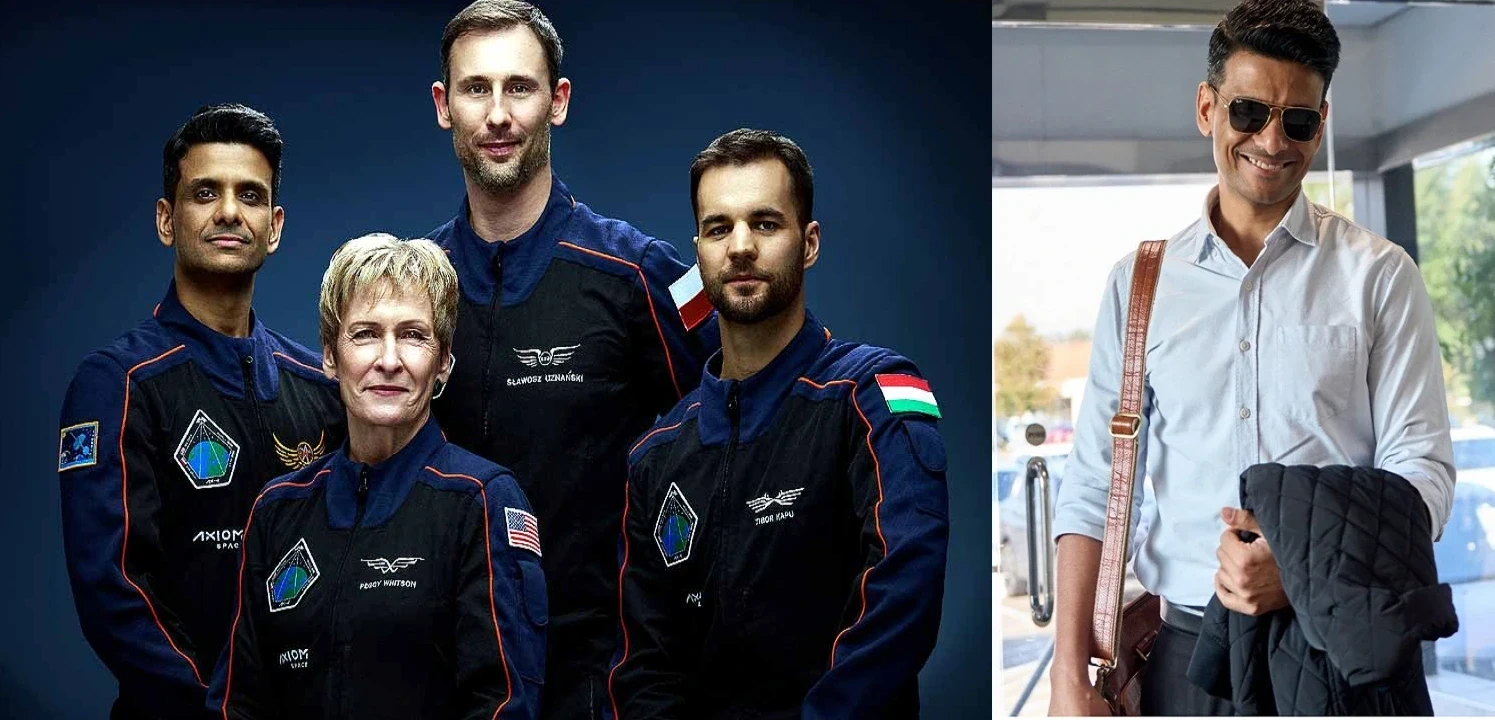 ग्रुप कैप्टन शुभांशु शुक्ला, भारतीय वायुसेना के पायलट, जो ISS की यात्रा करने वाले पहले भारतीय अंतरिक्ष यात्री होंगे।