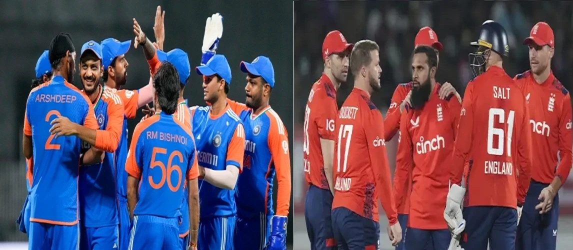 India and England players ready for the 4th T20 match at MCA Stadium, Pune, as both teams battle for the series lead.