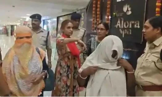 sex racket was running under guise of a spa center in Surya Mall, many girls were caught in a police raid