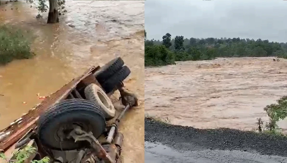 CG News: उफनती गागर नदी में अनियंत्रित होकर पलटी ट्रक, चालक-परिचालक समेत 3 लोग थे सवार CG News: उफनती गागर नदी में अनियंत्रित होकर पलटी ट्रक, चालक-परिचालक समेत 3 लोग थे सवार