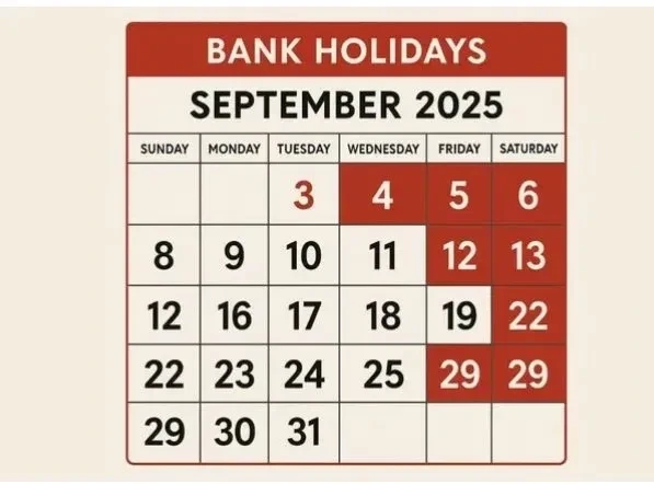 September Bank Holiday List