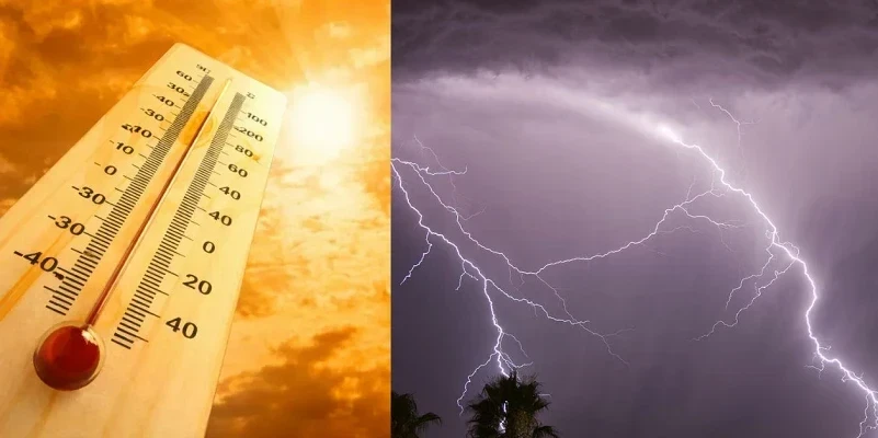 छत्तीसगढ़ में बदलते मौसम के बीच बादल, हल्की बारिश और तेज हवाओं का दृश्य