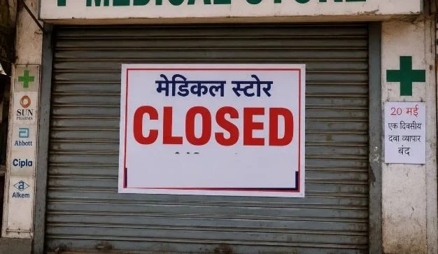 medical store band,-chhattisgarh,online-medicine-protest, Raipur Wholesale Medicine Market