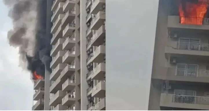 Noida,Fire Incident, Ivy County Society