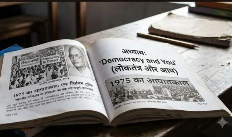 ncert textbook, chapter on emergency , class 9 social science textbook, इंदिरा गांधी, जयप्रकाश नारायण,1975 emergency