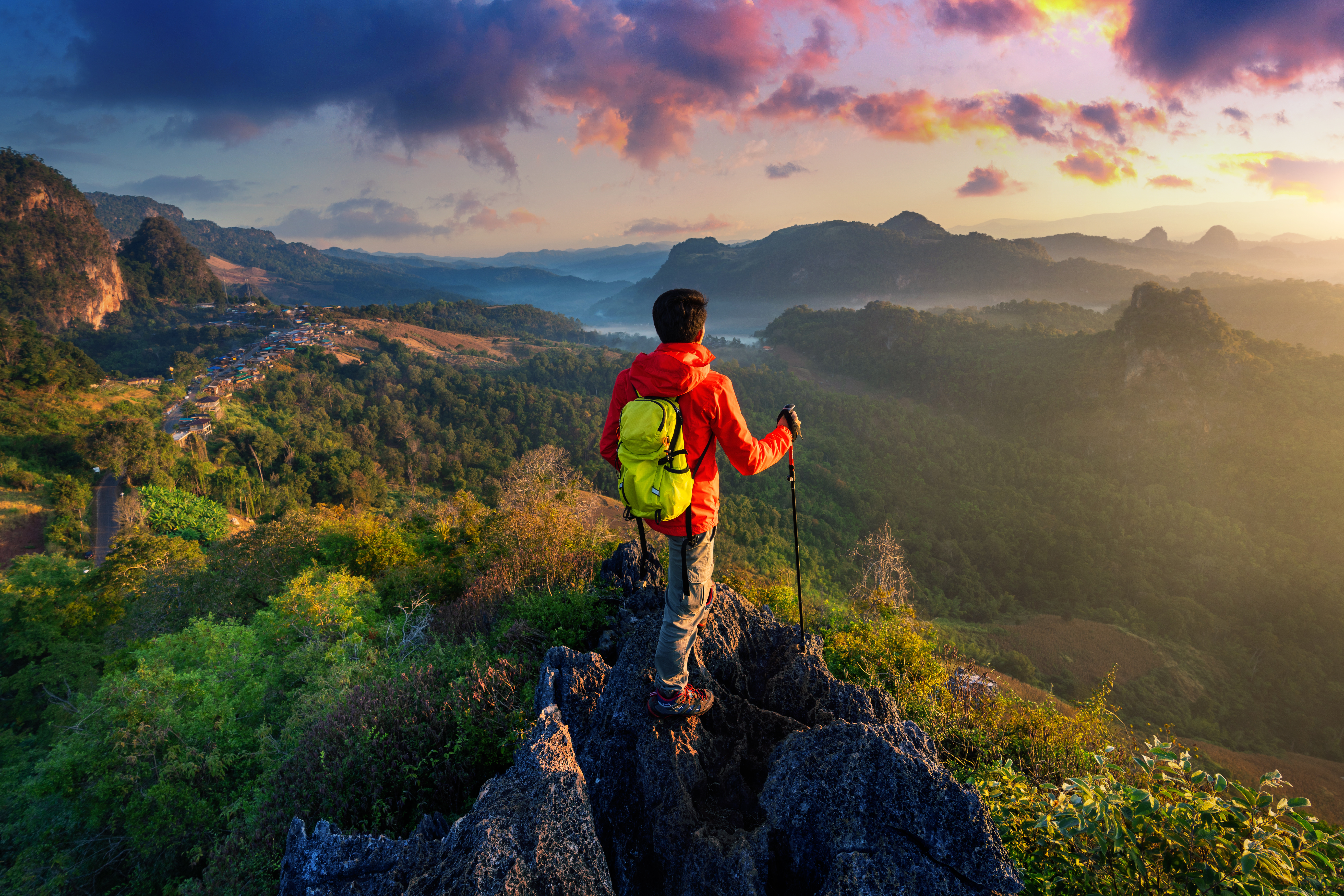 On sunrise viewpoint at ja bo village, mae hong son province, thailand. On sunrise viewpoint at ja bo village, mae hong son province, thailand.