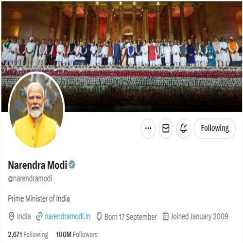 Elon Musk congratulates PM Narendra Modi on X for becoming the most followed world leader with 100 million followers, surpassing other global figures and celebrities.